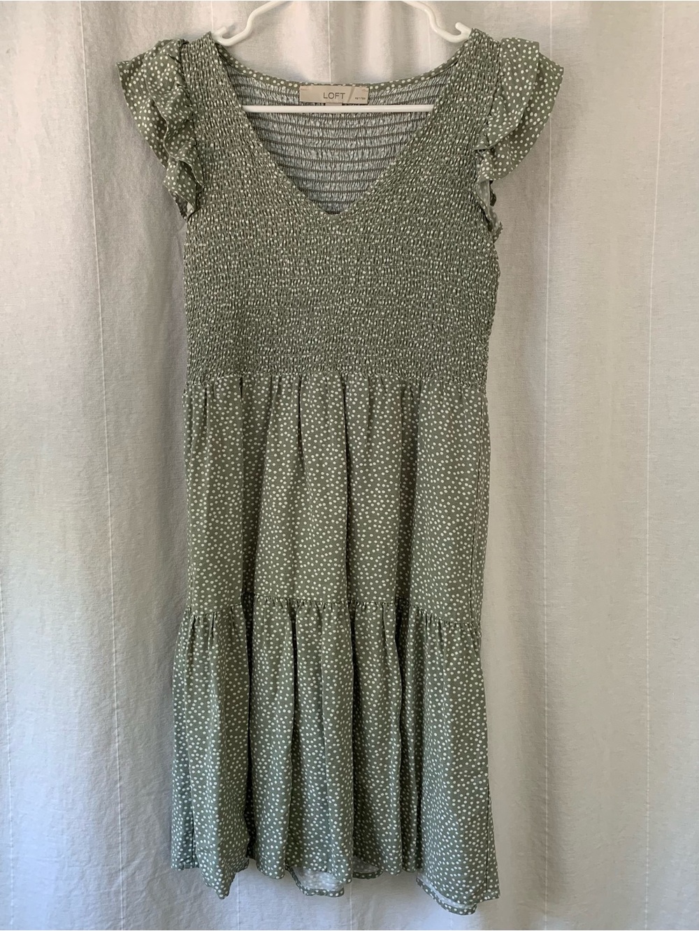 Green and White Dot Dress from Loft